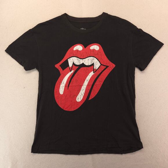 The Rolling Stones Band Crew Neck Short Sleeve T Shirt Mens Size Medium M Black - Picture 2 of 9